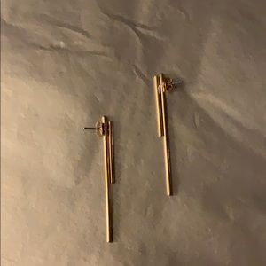 Gold stick earrings